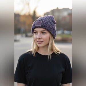 Love Your Melon Dark Purple Knit Hat